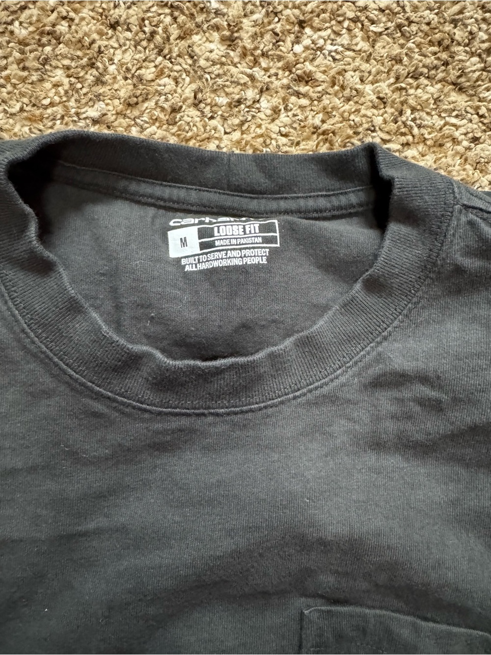 Carhartt Black Short-Sleeve Pocket Tee with Logo Patch - Picture 2 of 2